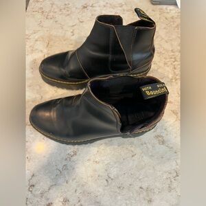Dr. Martens Rometty II Boots Black Smooth Platform Chunky Zip Heel Size 10 Men’s